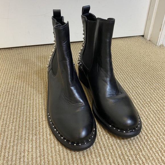 Sam Edelman Dover Chelsea Black Leather Studded Ankle Boot - Picture 9 of 9